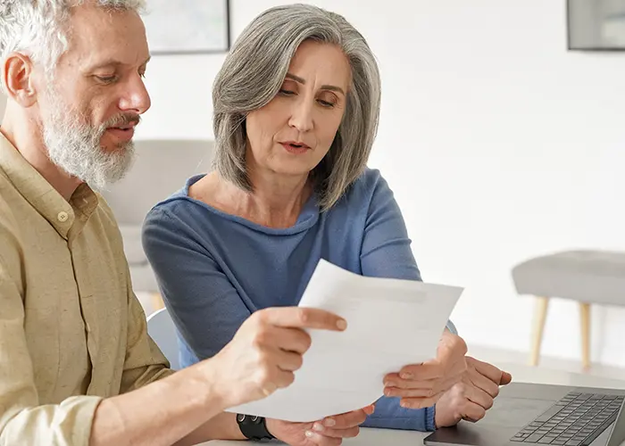 Older couple planning for retirement