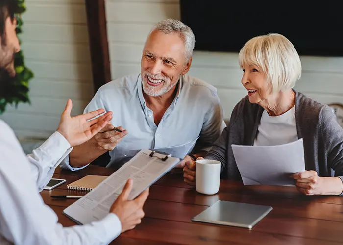 Annuity advisor having a conversation with clients